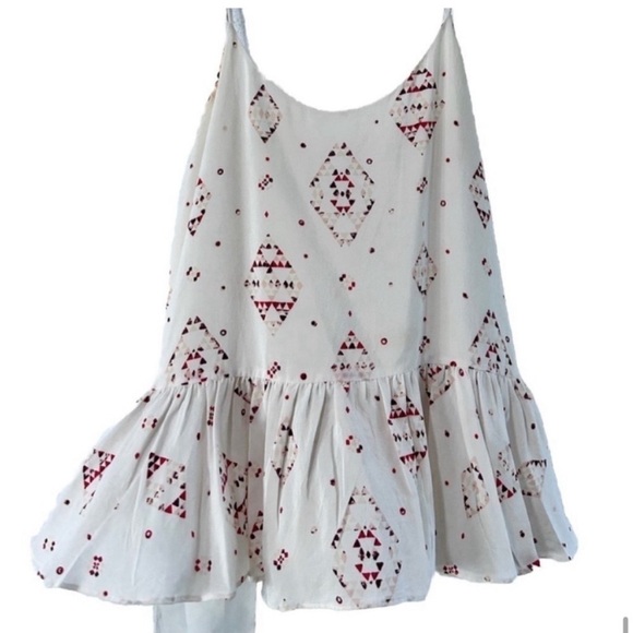 White and Red Patterned Women's Skirt - Picture 1 of 16